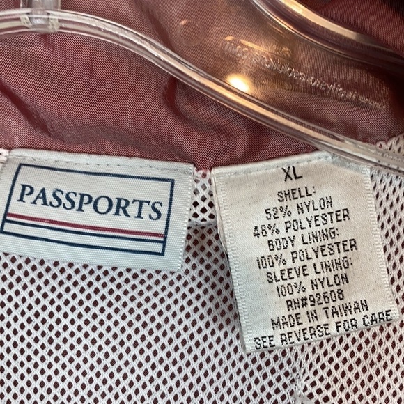 Passports Vintage Pink Windbreaker Jacket Size XL - Picture 10 of 13